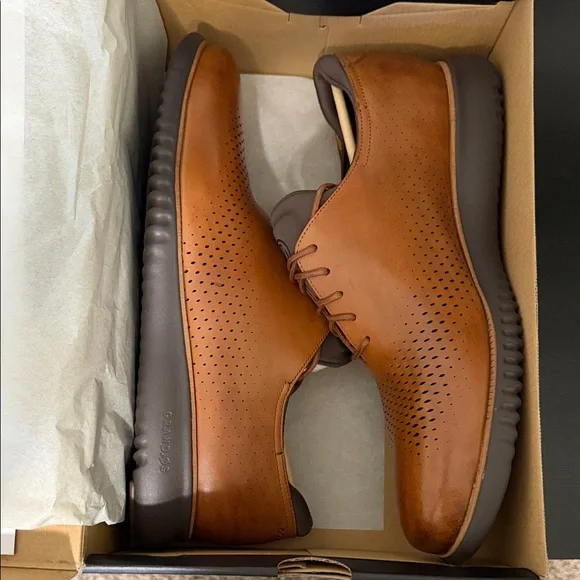 Cole Haan Men's Zerogrand LSR Wing Oxfords - British Tan and Java - Picture 2 of 6